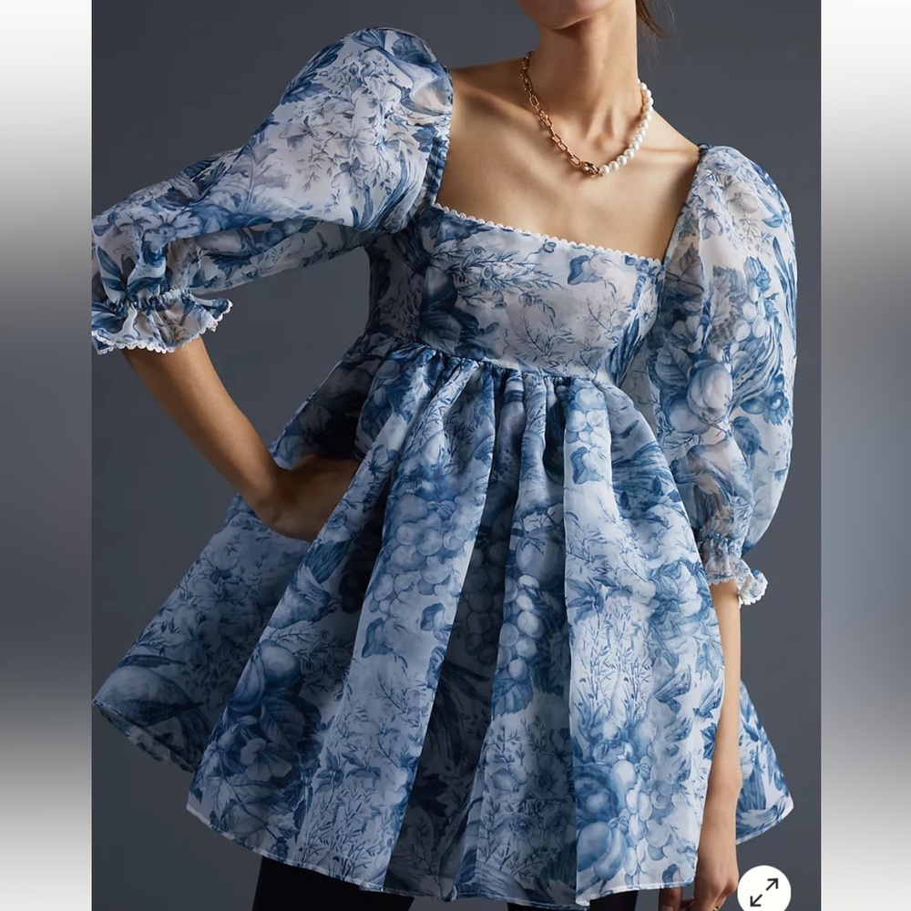 Selkie Blue Floral Mini Dress